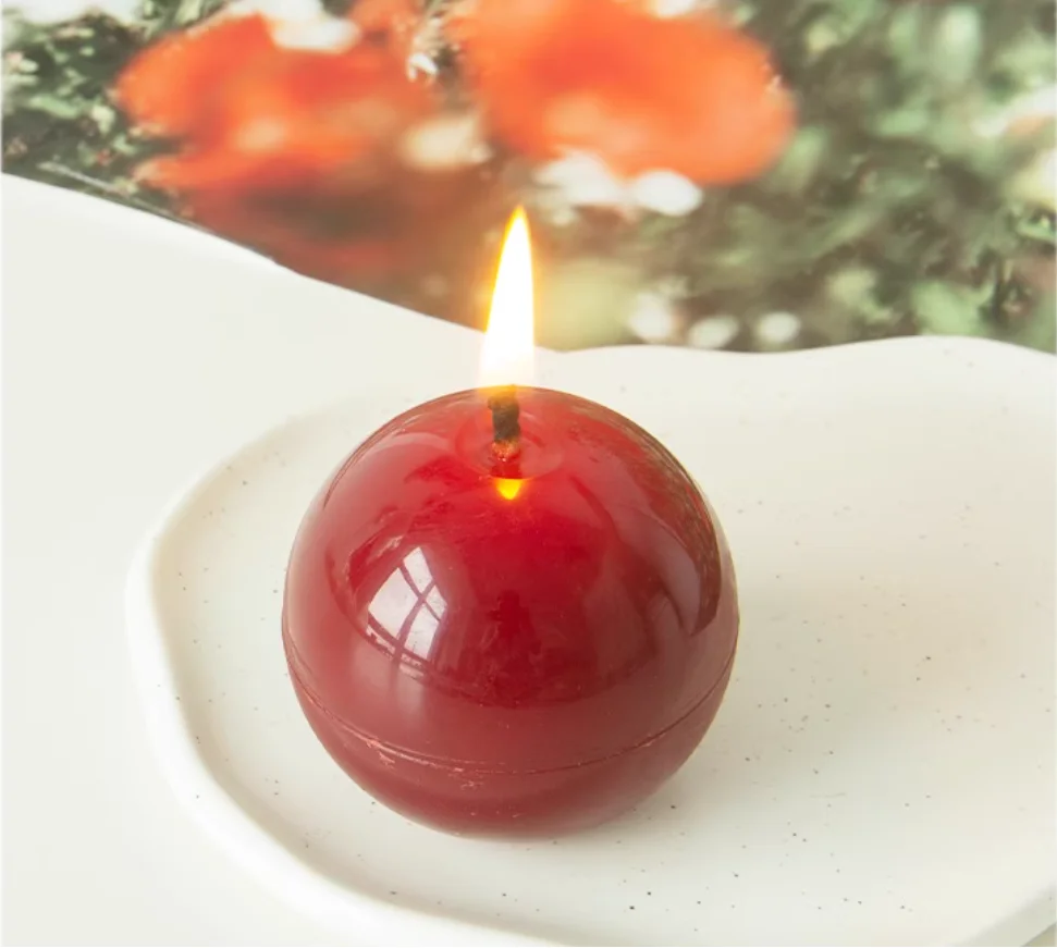 Romantic Western Style Spherical Candles, Colorful Candles, Odorless Red Green Atmosphere Candles