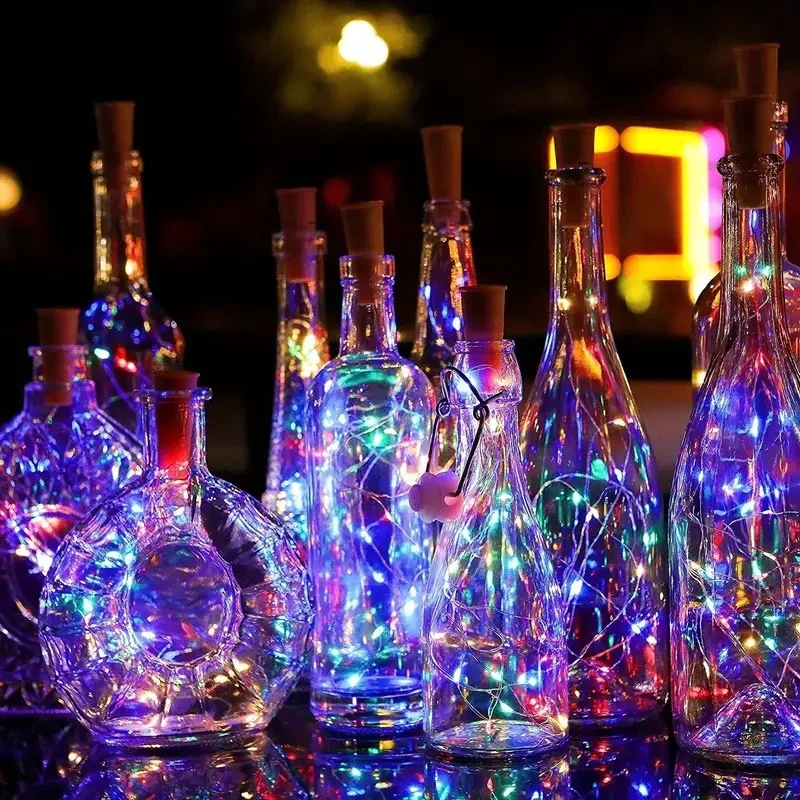 Bar LED Wine Bottle Cork 2M String Lights Christmas Decoration Led Lamp Bottle Fairy Lights Holiday Copper Wire Lights String