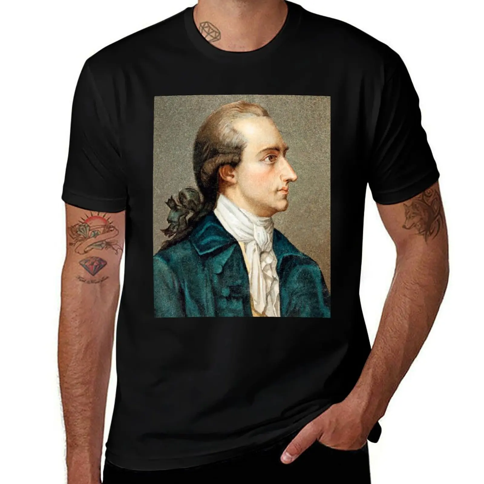 Johann von Goethe, German author (C028/9671) T-Shirt Simple Solid Color Crew Neck Tee T-Shirt