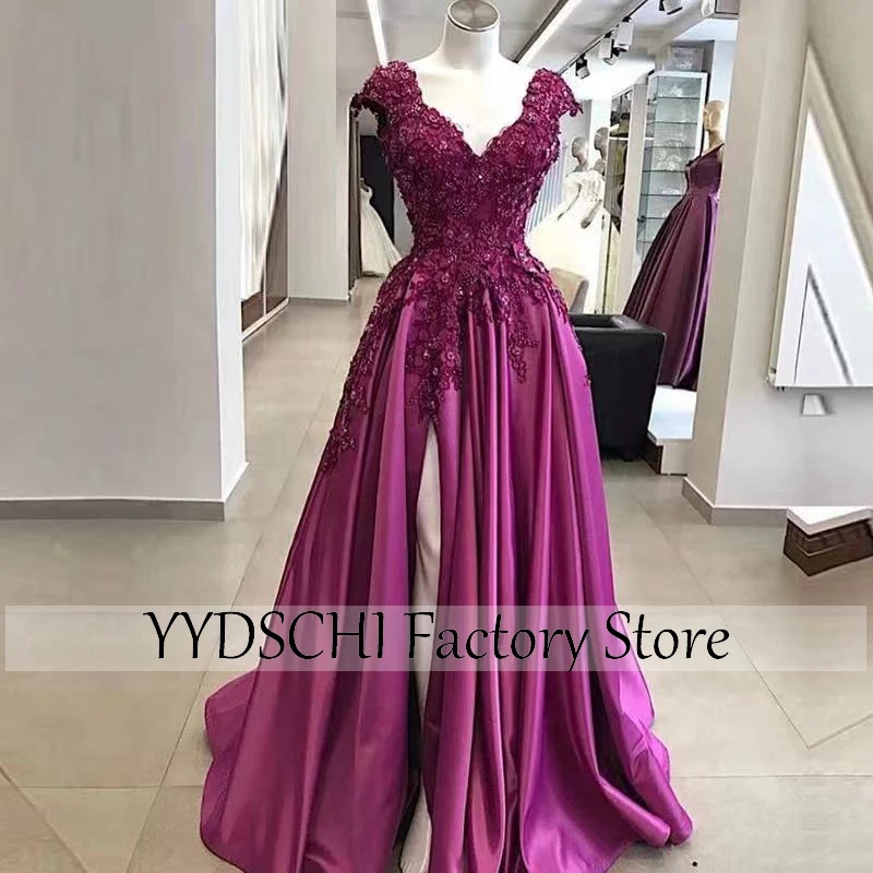 

Party Dresses Elegant Long Purple 2023 For Women Evening Dresses vestidos para mujer Formal Custom Sexy High Slit Evening Gowns