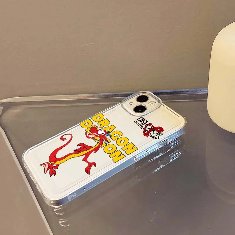 ديزني مولان موشو الكرتون قضية الهاتف لابل آيفون 17 الهواء 16e 16 15 14 13 12 11 ميني برو ماكس زائد غطاء ناعم شفاف #3