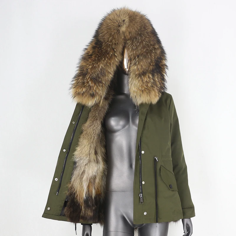 FURYOURSELF-Parka impermeable para mujer, abrigo de piel de zorro Real, Cuello de piel de mapache Natural, chaqueta cálida de invierno, ropa de abrigo extraíble y cálida, 2023