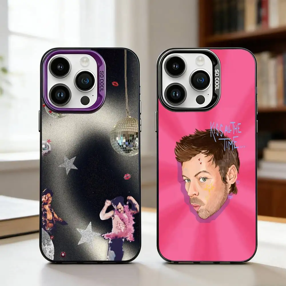 

H-Harry Love All The Way S-Styles Phone Case For iPhone17 16 15 14 13 12 Pro Max Grey Black Matte Laser Metallic Aurora Funda