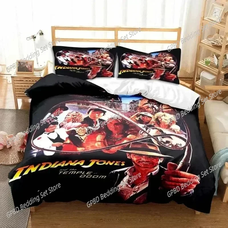 3D Indiana Jones The Dial of Destiny Stylish Bedding Set Bedroom Soft Modern Bedspreads Comefortable Duvet Cover Pillowcase