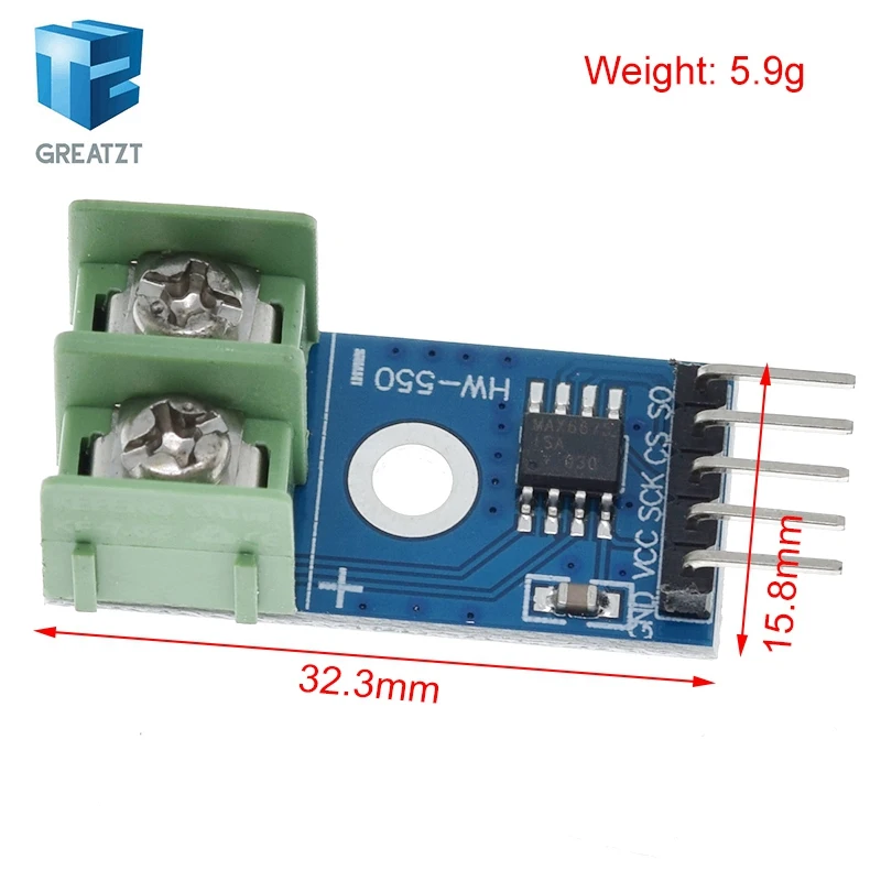 1/2PCS GREATZT MAX6675 Module + K Type Thermocouple Thermocouple Senso Temperature Degrees Module for arduino
