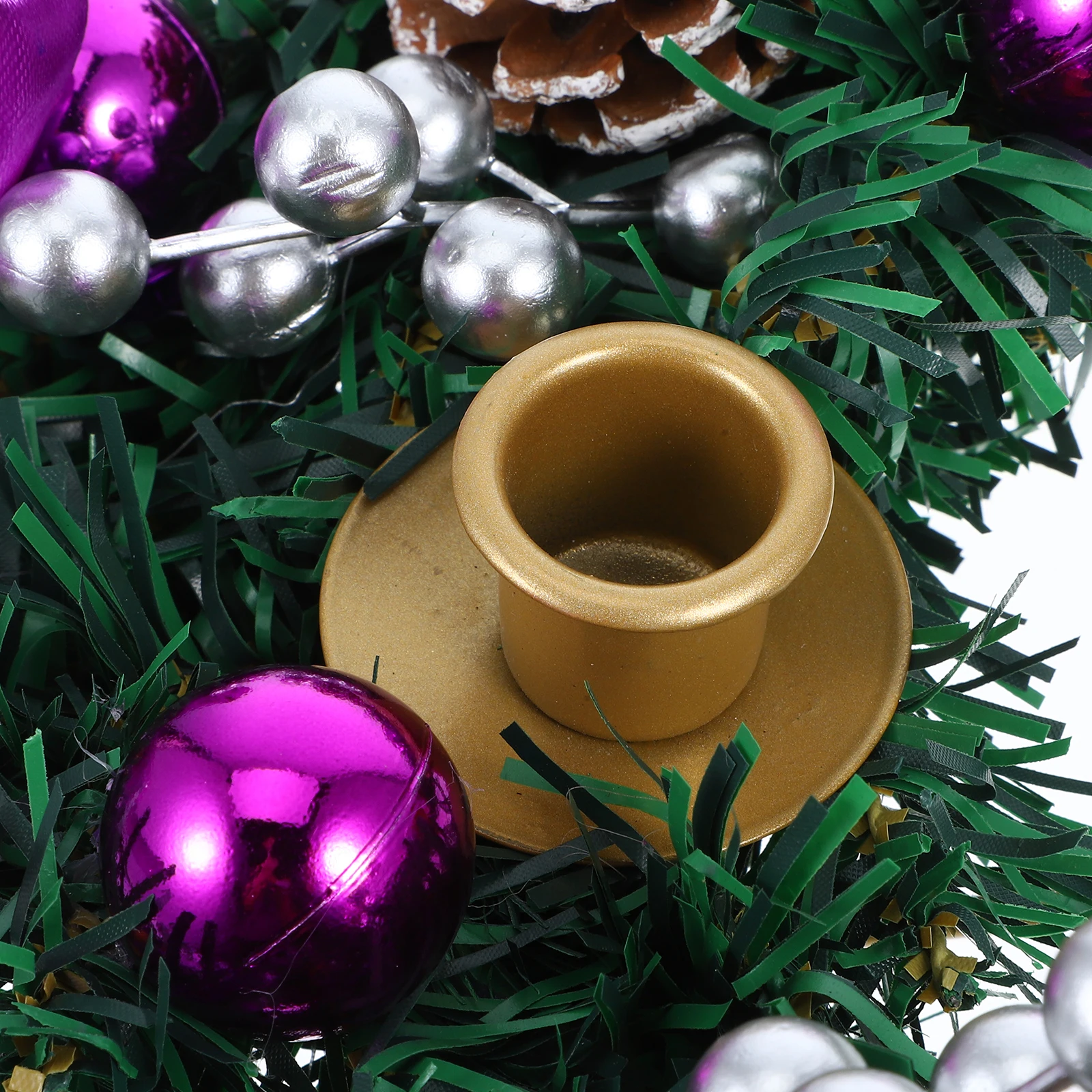 

Christmas advent Wreath Candlestick Christmas Pillars Candles Holder With 5 Candles Cups Christmas Berries Stand Arrangement