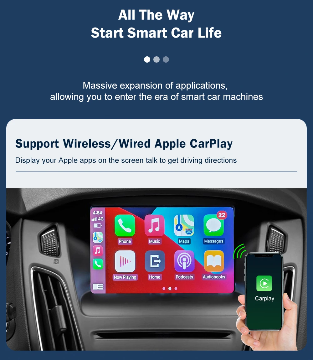 Kabelloses CarPlay für Ford Focus Escape Fiesta C-max Sync 2 Android Auto Interface Mirror Link AirPlay Car Play Funktion – Detail 6