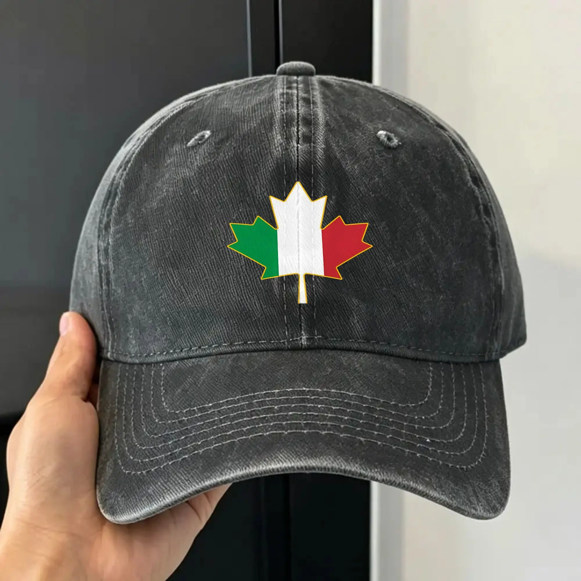 Italian Canadian Canada Maple Leaf Casual Baseball Cap Summer  Trucker Hat Sun Visor Snapback Cap Female Male Baseball Caps