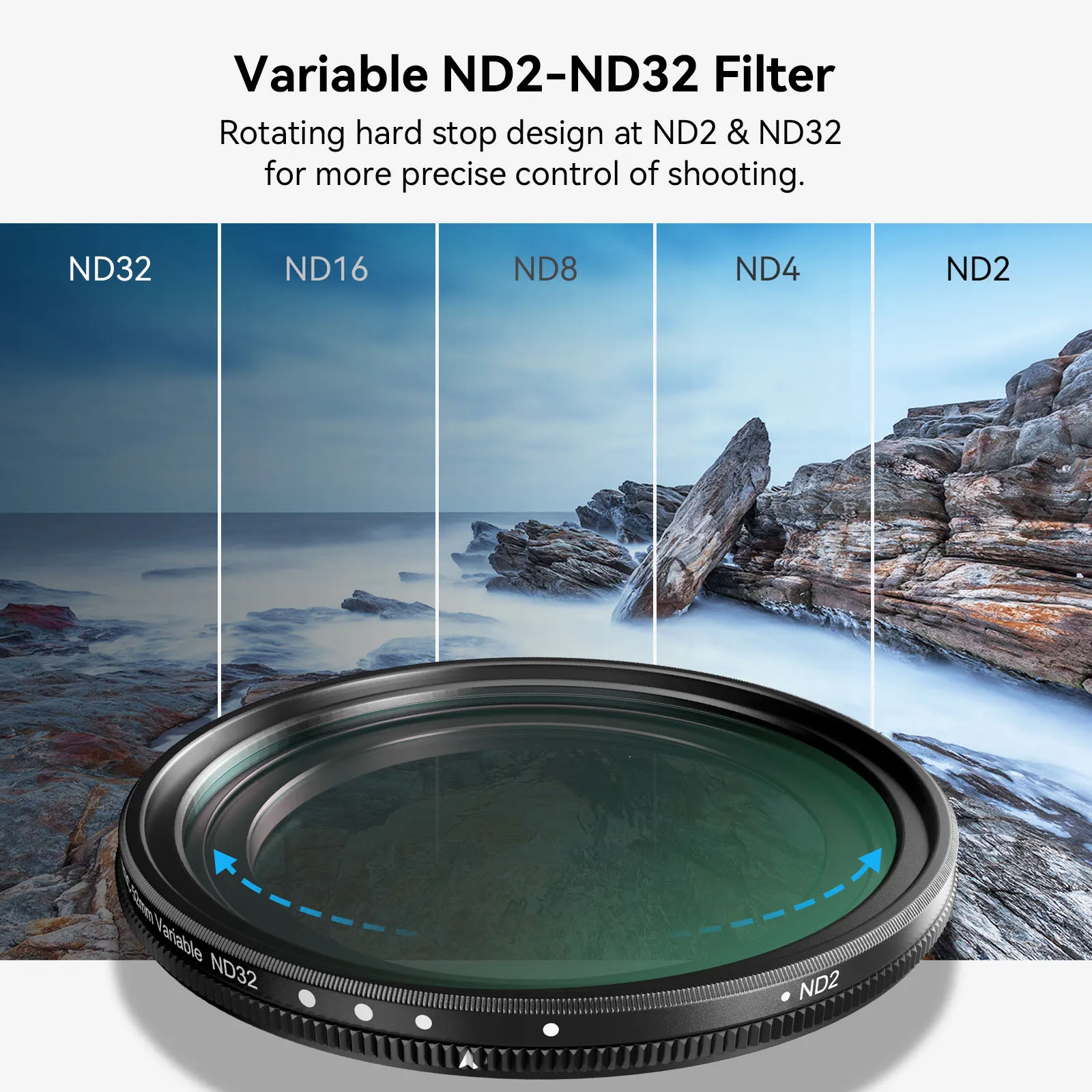 SmallRig 52mm Magnetic Variable ND Filter Kit, ND2-ND32 (1-5 Stops) VND Filter with M Mount Filter Adapter for Phone Case -4386B