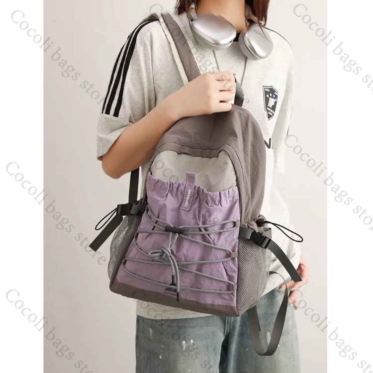 Sports Bag Solid Color Backpack for Women Men Large Capacity Mountaineering Bag Light Weight Travel Bag Travel Backpack