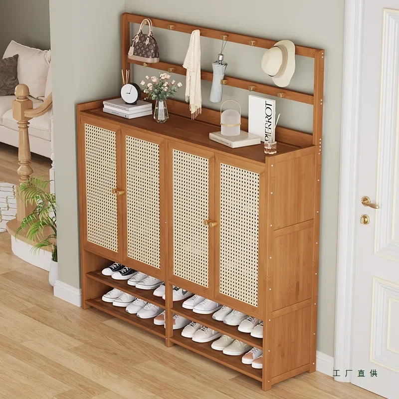 Shoe rack multi-layer household door entry shoe cabinet storage cabinet integrated against the wall outside the door corridor