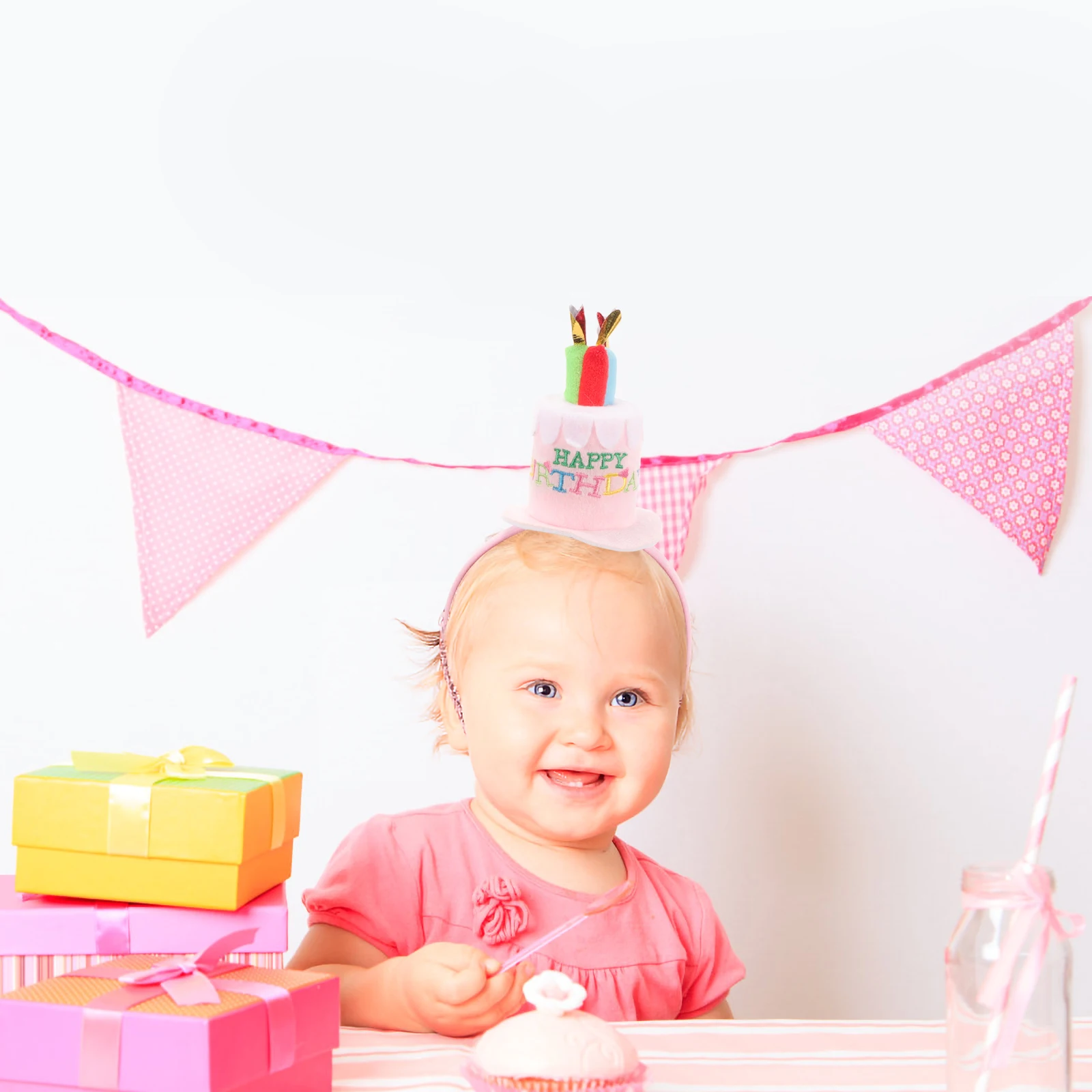 

3 PCS Hair Accessories Children's Headband Toppers Kid Ties Cloth Birthday Headdress