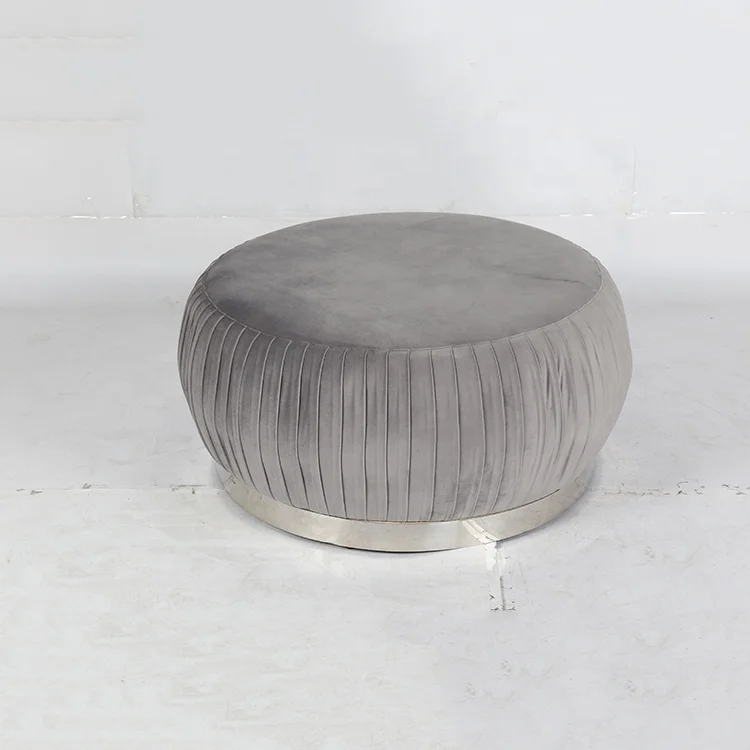 

Customized Comfortable Soft Round Modern Recreation Furniture Sofa Decorative Foot Stool