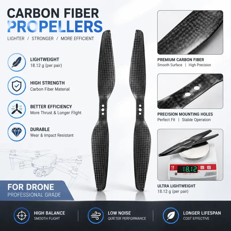 for TMOTOR Carbon Fiber Propeller 1033 10 Inch Straight Blade for Aerial Photography Drone Accessories