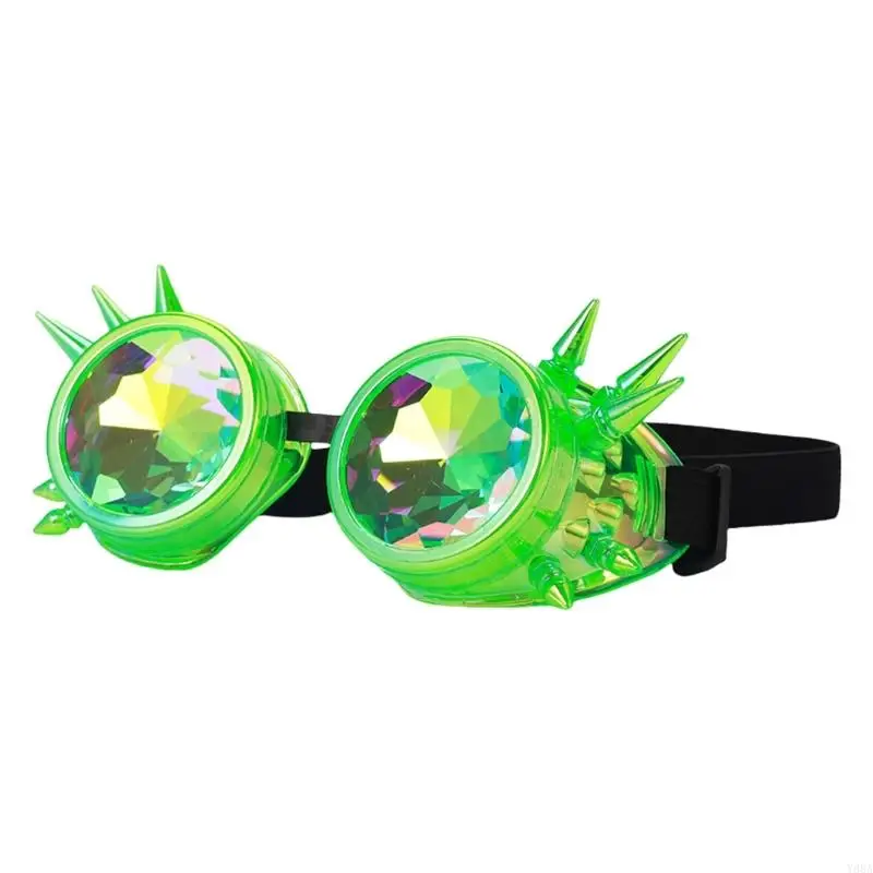 Y88A Glasses Psychedelic Rave Goggles Steampunk Goggles แว่นตา unisex
