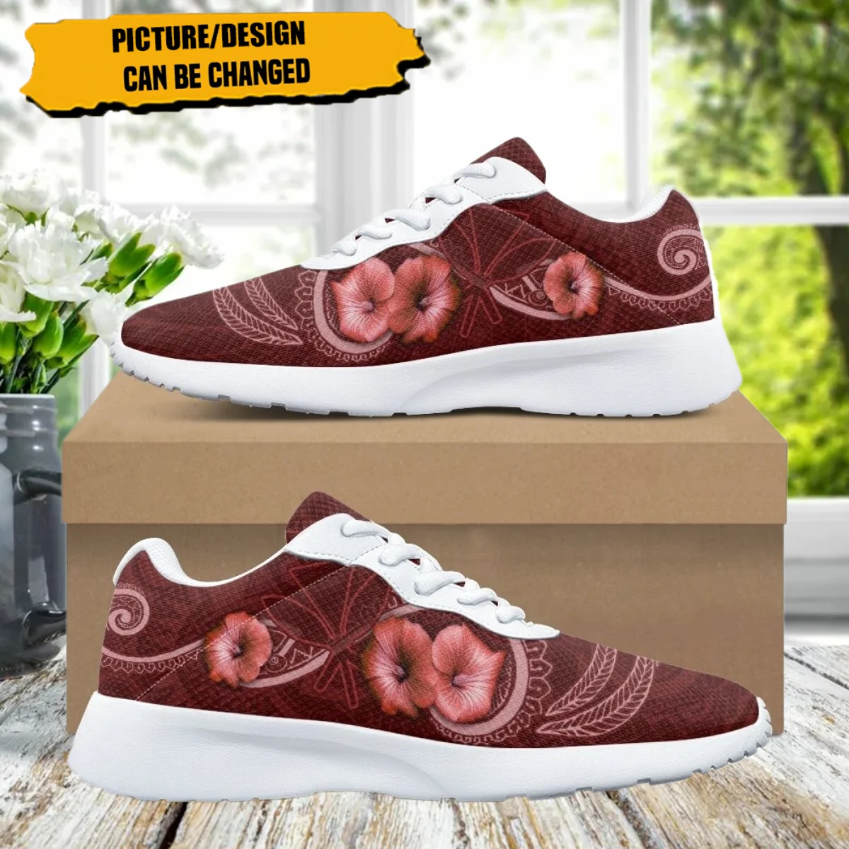 

Hawaii Nation Flag Morning Glory Print Breathable Soft Women Casual Shoes Cozy Shock Absorbing Non-slip Ladies Sneaker Outdoor