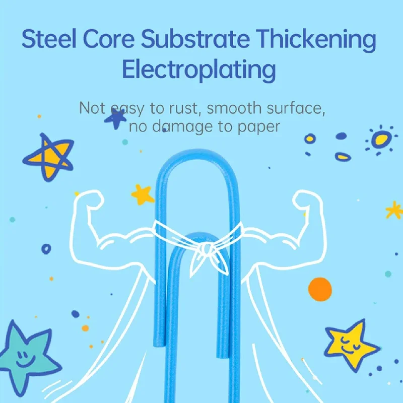 

100PCS Mixed-color 28mm Macaron-colored Plastic-coated Creative Bookmarks and Metal Office Stationery Paper Clips