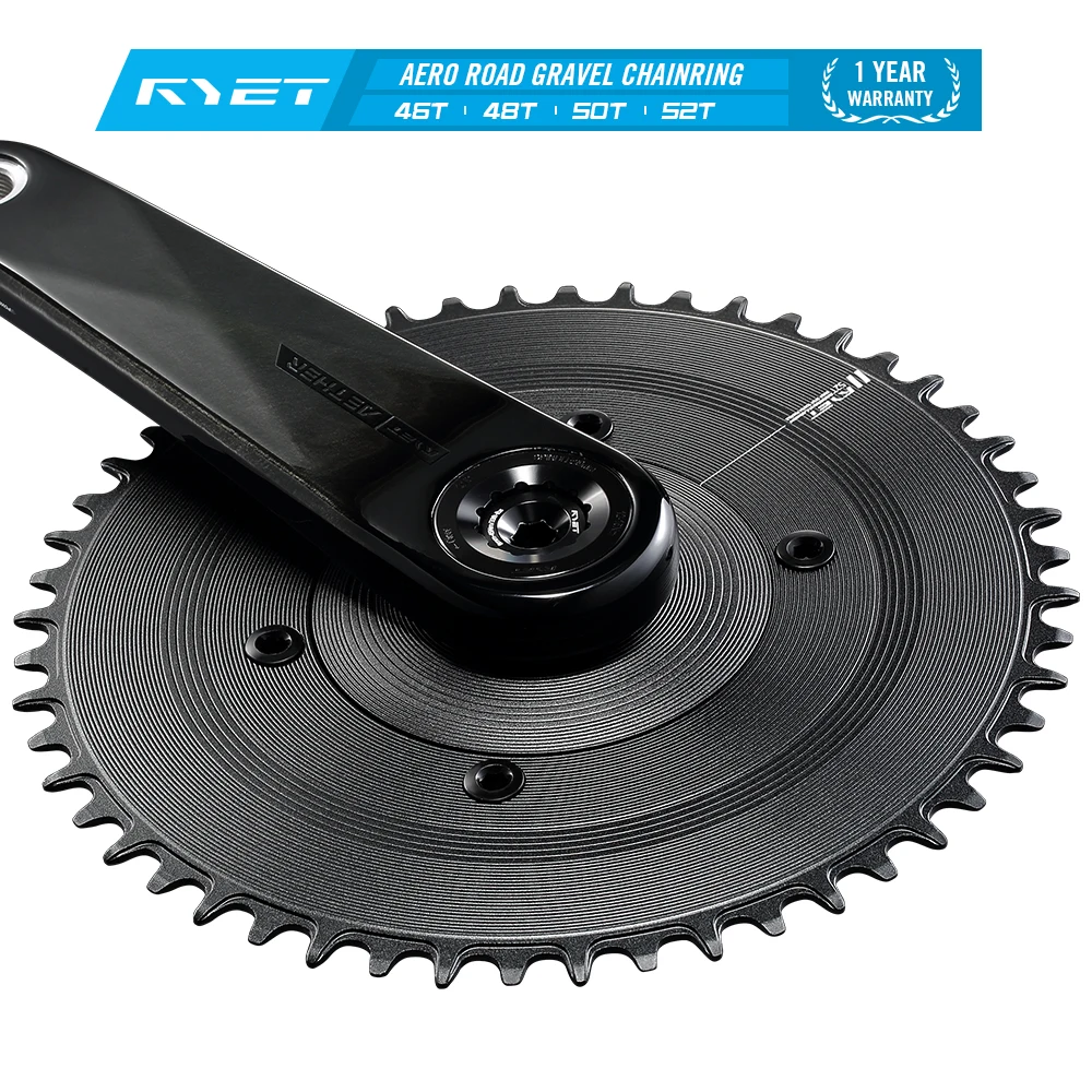 

RYET 1X 11/12 Speed Aero Chainring Upgrade Kit Shimano Compatible 4-Arm Spider CNC 7075-T6 Aluminum 46T 48T 50T 52T