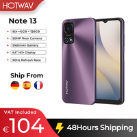 [Stock in EU] 2024 HOTWAV Note 13 Mobile Phones Android 13 6.6'' HD+ 90Hz 50MP Camera 5160mAh Battery 4GB +128GB Smartphones