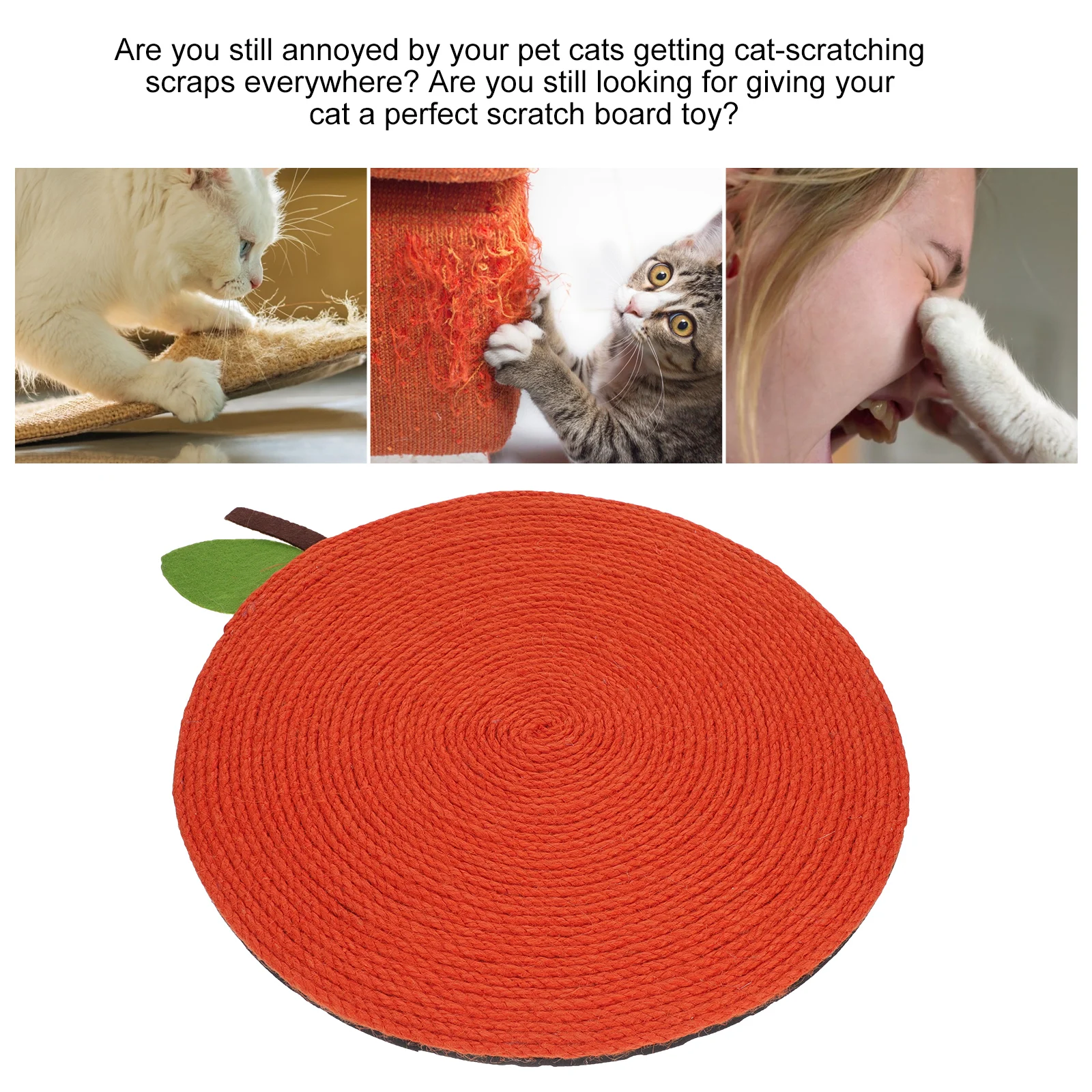 

1pc Orange Shaped Cat Scratching Board EVA Material Durable Mat Playing Resting Prevent Scratch Furniture Pet Supplies