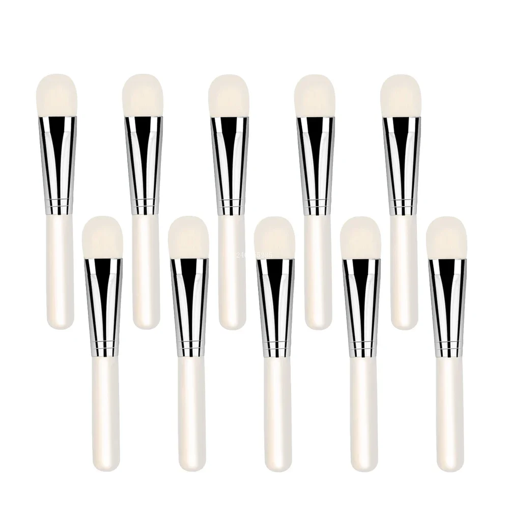 100Pcs Fan Shape Facial Mask Brushes Soft Wooden Handle Mud Mask Applicator Portable Professional Salon Skincare Cosmetic Tools