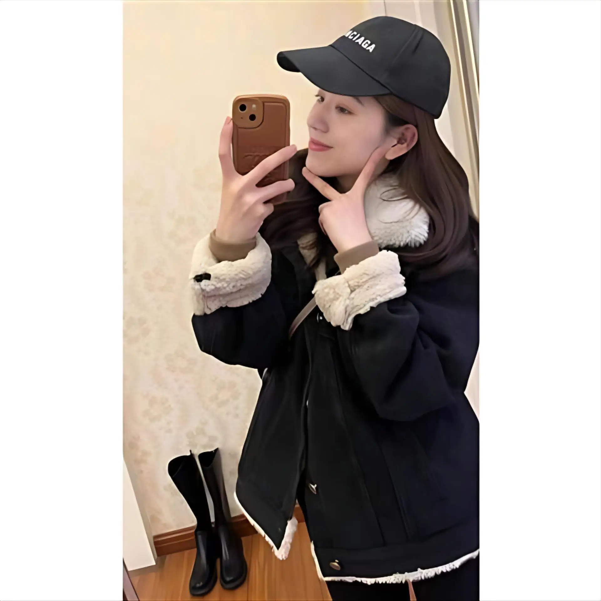 

Джинсовое пальто для женщин, длинное меховое плюшевое женское зимнее классическое пальто, стимпанк, фестиваль, прогулка на флисовой подкладке, шикарный рог