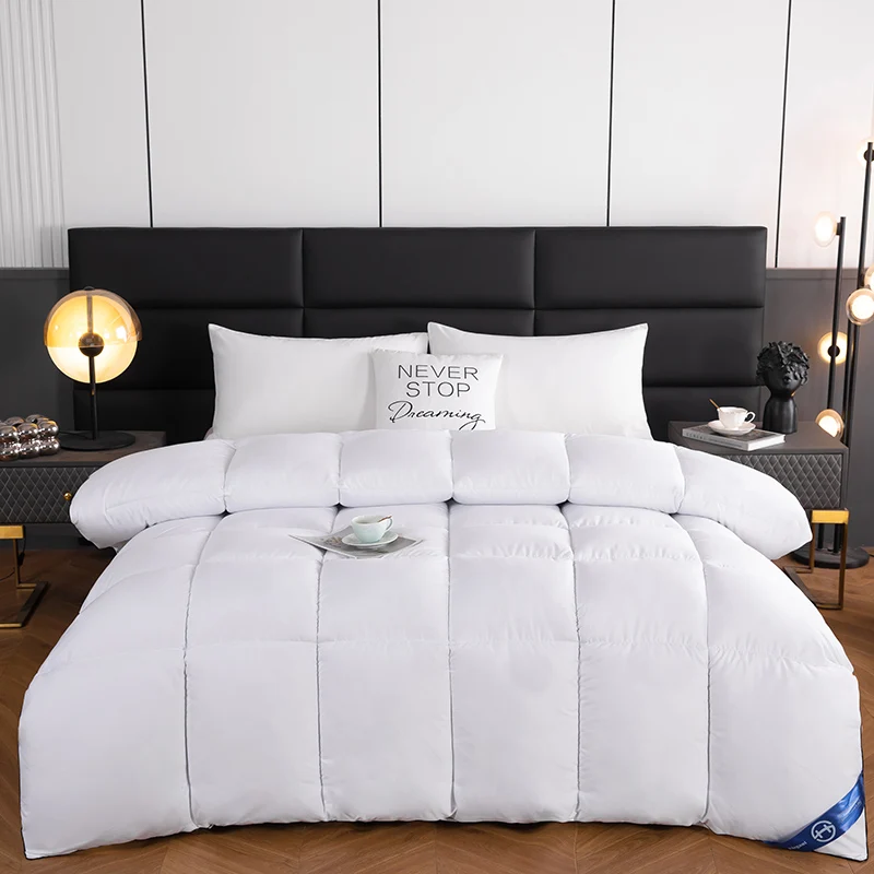 hotel style goose Down(a few)+fiber blend duvet bed velvet Comforter Queen King soft winter quilt very warm 220x240 Quilts blank