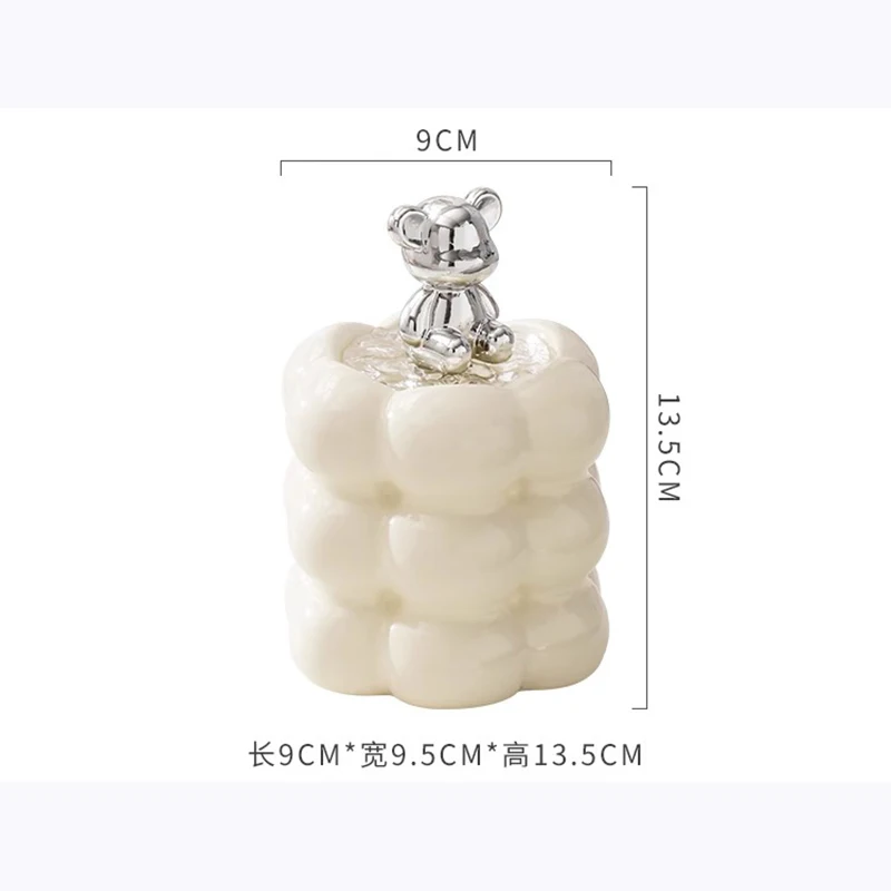 Electroplating Ceramic Jewelry Cosmetics Cotton Swab Box Rabbit Candy Jar Delicate Toothpick Box Household Candy Nut Container