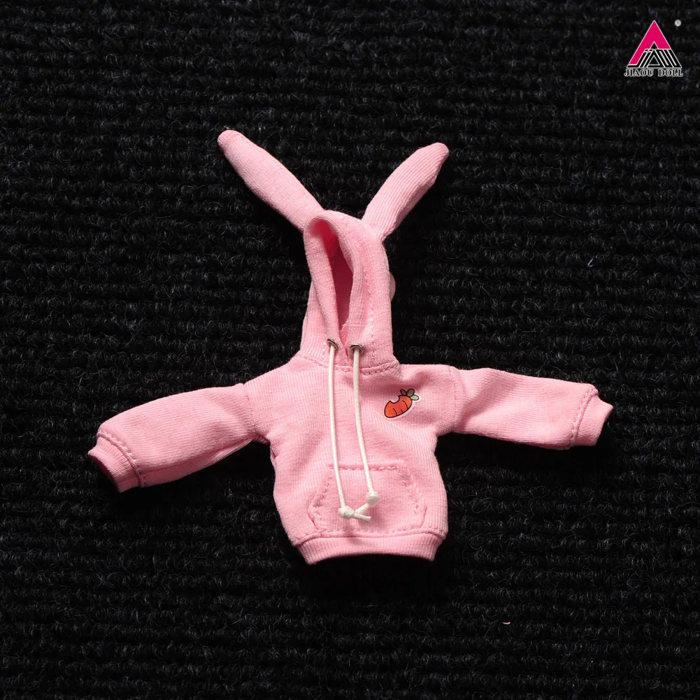 1/12 escala meninas adorável rosa orelhas de coelho hoodies roupas superiores modelo caber 6 ''feminino soldado figura ação corpo bonecas acessório