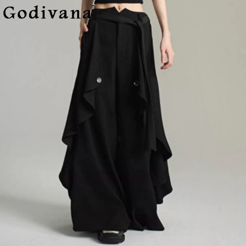 

Spring Autumn New Loose Versatile Age-reducing High Waist Simple Black Trousers Elegant Comfortable Fashion Retro Chinese Pants