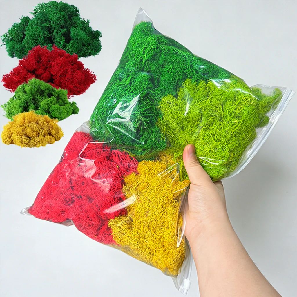 Terrarium Moss Art - Mixed Colored Artificial Moss 90g Suitable