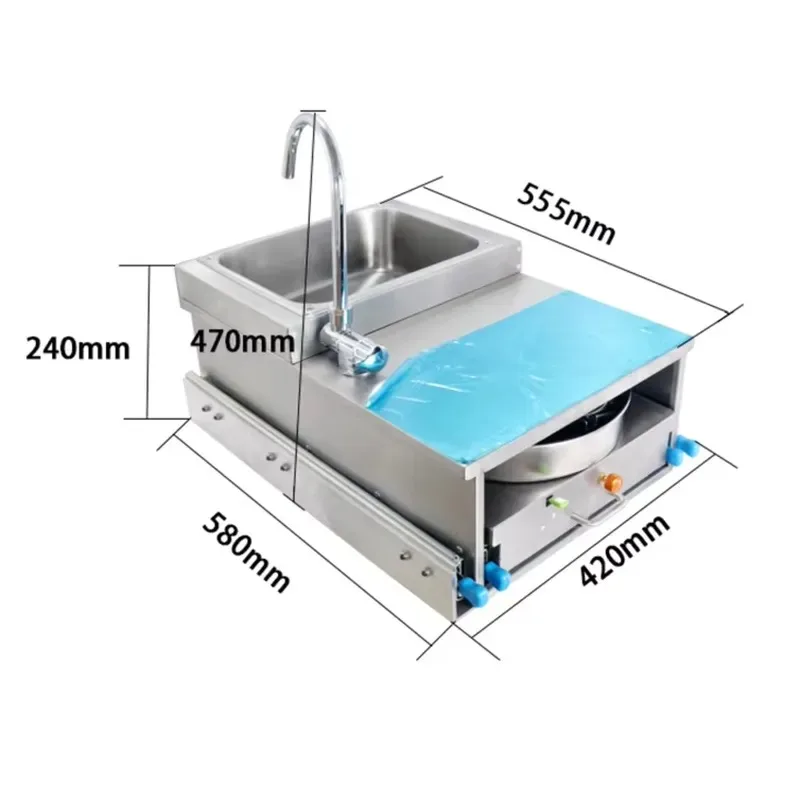 RV Trailer Accessories Outdoor Kitchen Built-in Slide-Out Stove Cooking Stool