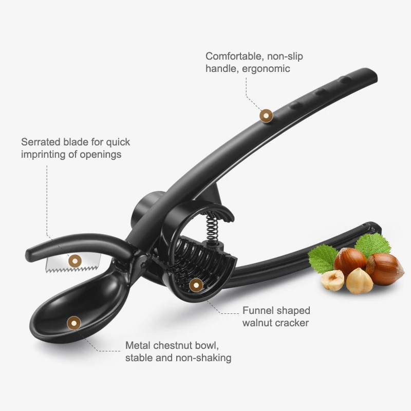 Clip multifuncional para castañas, Cracker para nueces, alicates para nueces, abridor de nueces, herramienta para pelar, cuchillo, desgranadora, cuchillo abierto, Clip para nogal