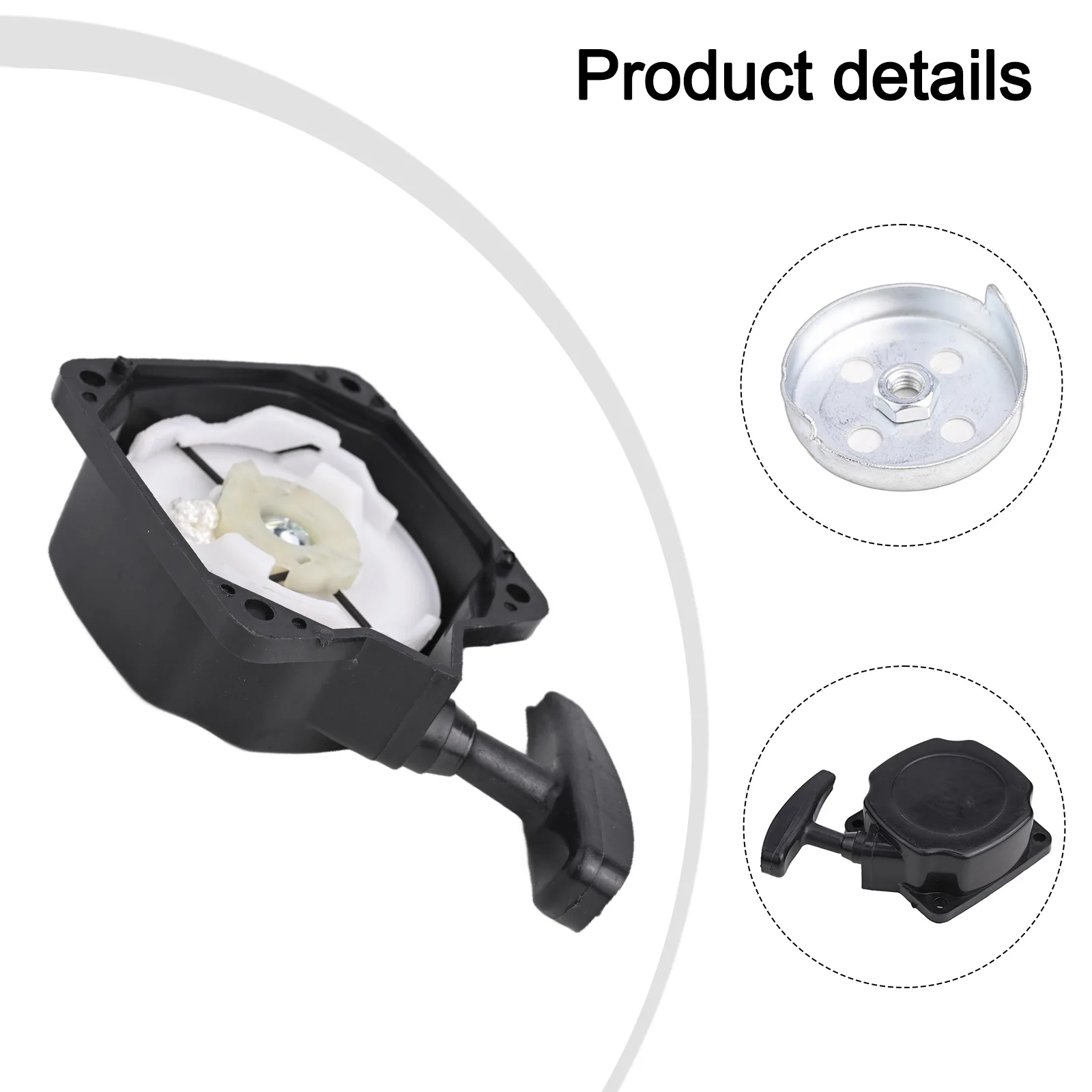 Easy Start Kit Black And Silver Brush Cutter Starter Hassle-free Operation Long-lasting Performance Enhanced Durability