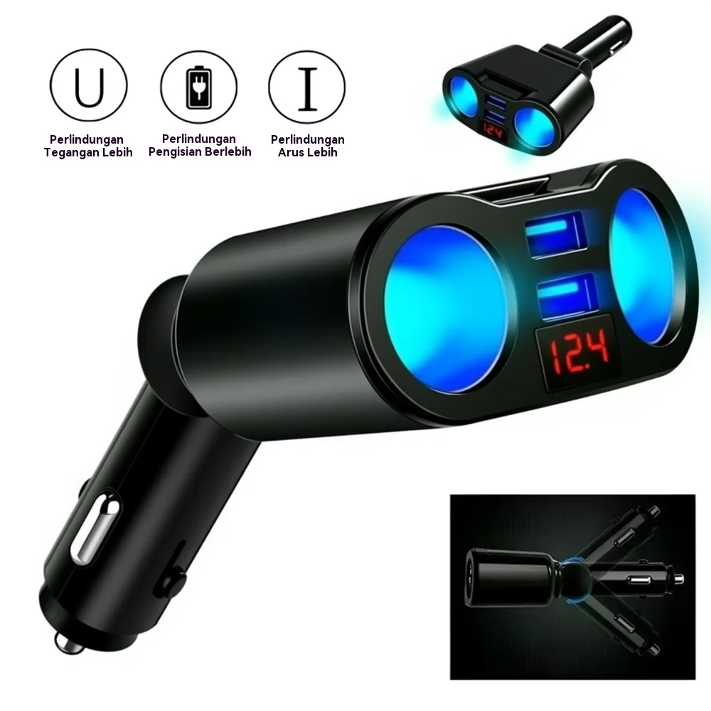 Auto-Zigarettenanzünder-Steckdosenverteiler 12V-24V Steckdosenverteiler Netzteil PD QC3.0 Schnellladung Dual-USB mit Spannungsanzeige – Detail 7