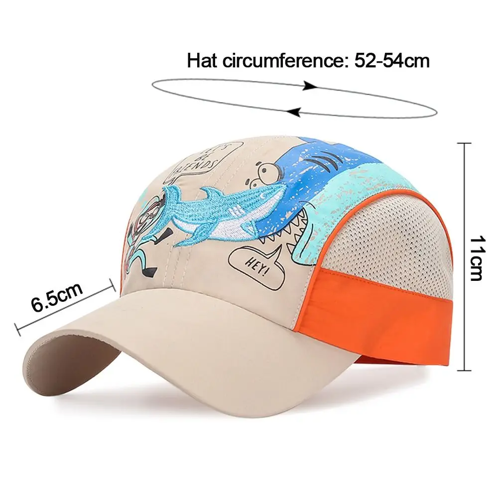 قبعة بيسبول بطباعة كرتونية للأطفال ، قابلة للتعديل ، سريعة الجفاف ، شبكية ، جيدة التهوية ، سريعة الجفاف ، قبعة سناباك للأطفال