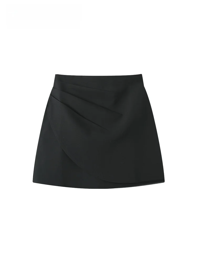 

Повседневная асимметричная юбка-костюм из утолщенного полиэстера с высокой талией для полных женщин с фигурой типа «груша»