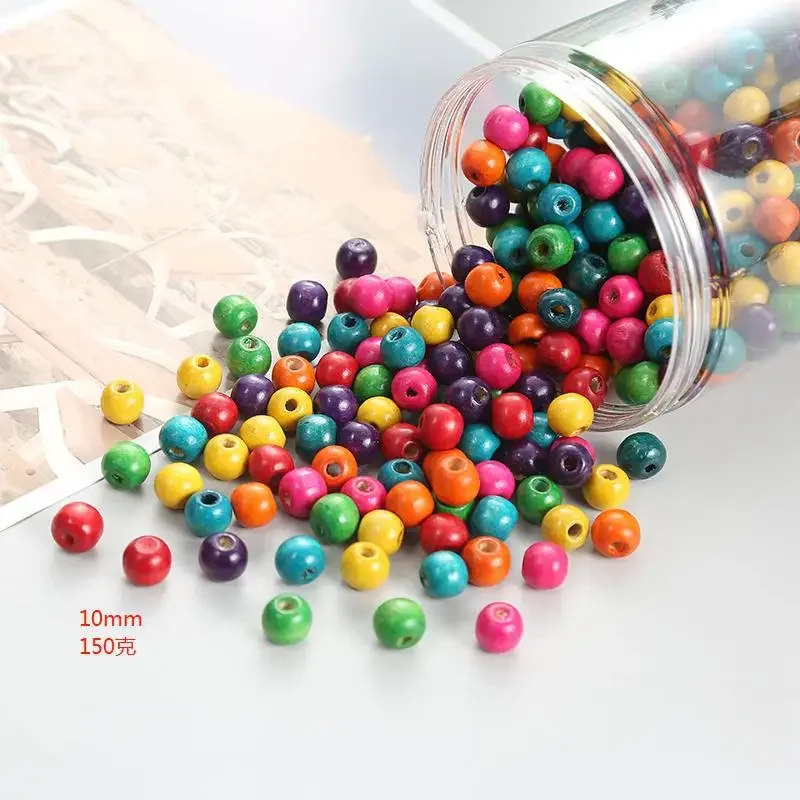 Colorful Round Wooden Spacer Beads 6-16mm Eco-Friendly Loose Wood Bead For Baby Handwork Toy DIY Jewelry Making Accessories