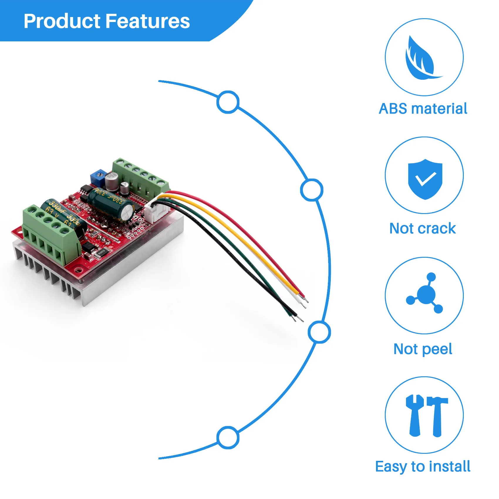 DC 6-60V 400W BLDC Three Phase DC Brushless Motor Controller PWM Hall Motor Control Driver Board 12V 48V Rare