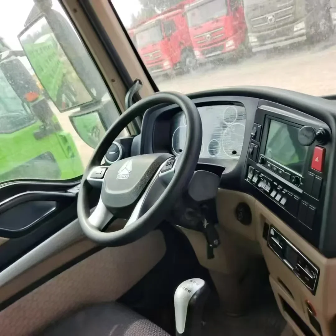 HOWO TX 400hp 6x4 Green Dump Truck Interior Dashboard Digital Display Steering Wheel Cabin Mining Africa