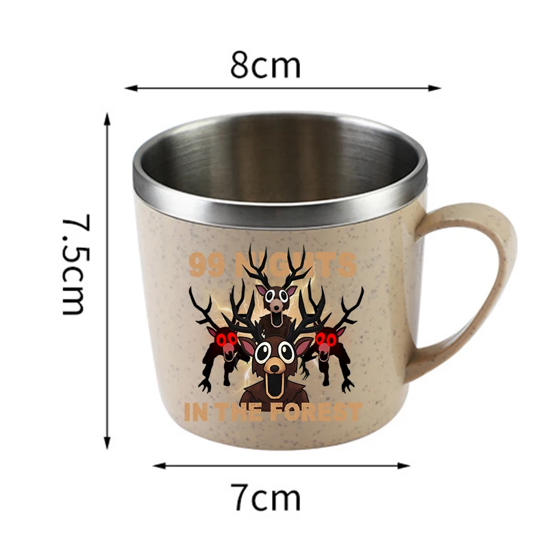 99 notti nella foreste Tazze d'acqua in acciaio inossidabile Stampa di cartoni animati Tazze da caffè per latte Tazza da bere per spazzolino da denti per la casa carina Regalo per ragazzi