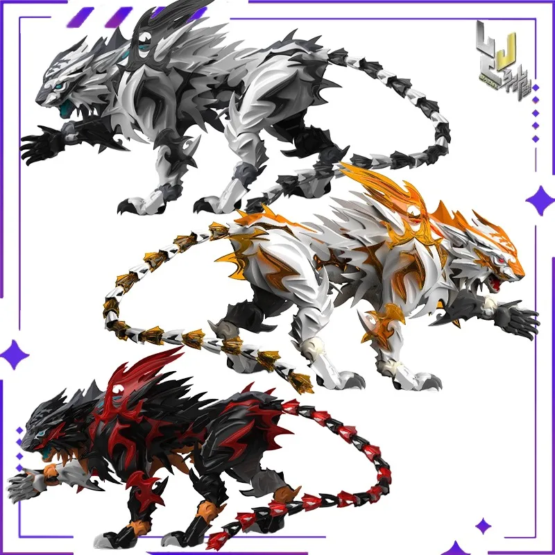 Shenxing Technology Shanhaijing White Tiger Red Pattern Black Tiger Assembly Mobile Assembly Model Toy Gift Ornament Ornament