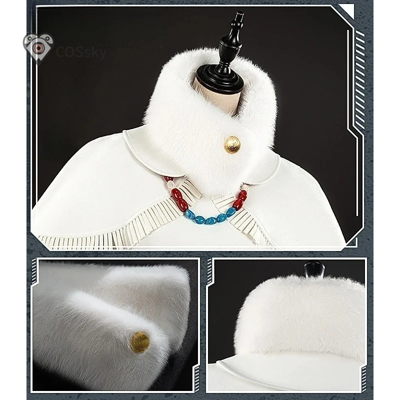 

Pramanix the Prerita Arknights Childhood winter warm coat Cosplay Costume Girl new white suit dress prop Halloween party uniform