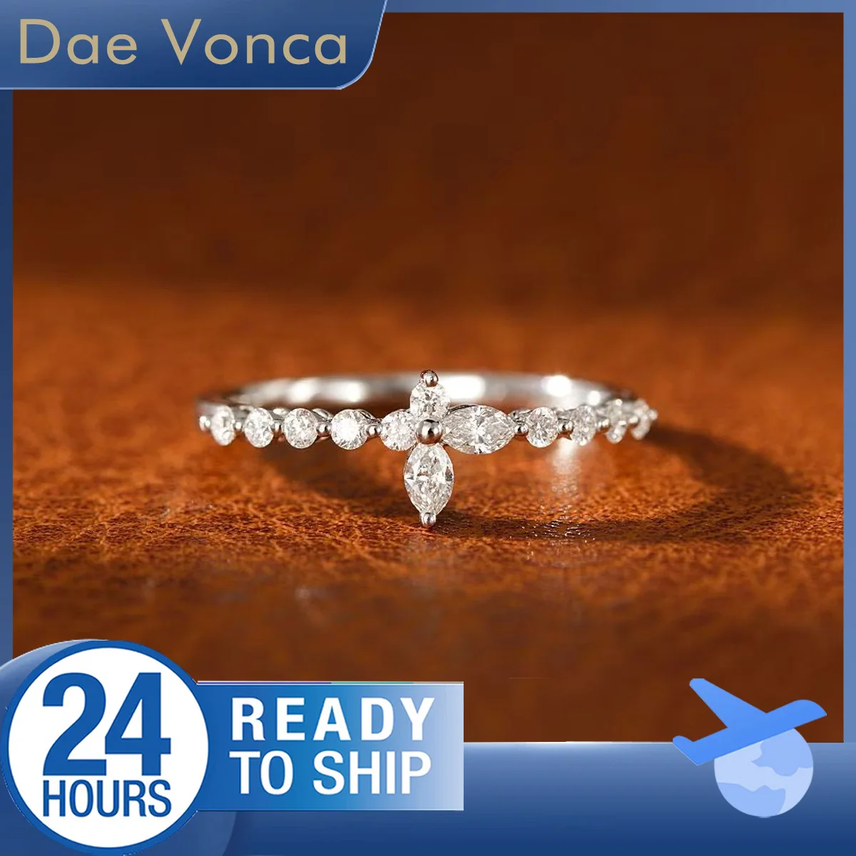 Small Butterfly Shaped Natural Diamond Ring 18K White Gold Total 0.289ct Natural Diamond Half Eternity Engagement Ring For Women