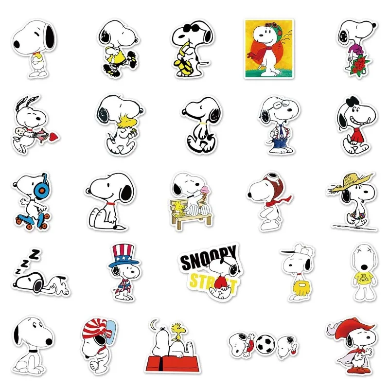 Snoopy Animatie Perifeer Karakter Schattige Stickers Creatief Grappig Handboek Koffer Decoratie Stickers Waterdicht