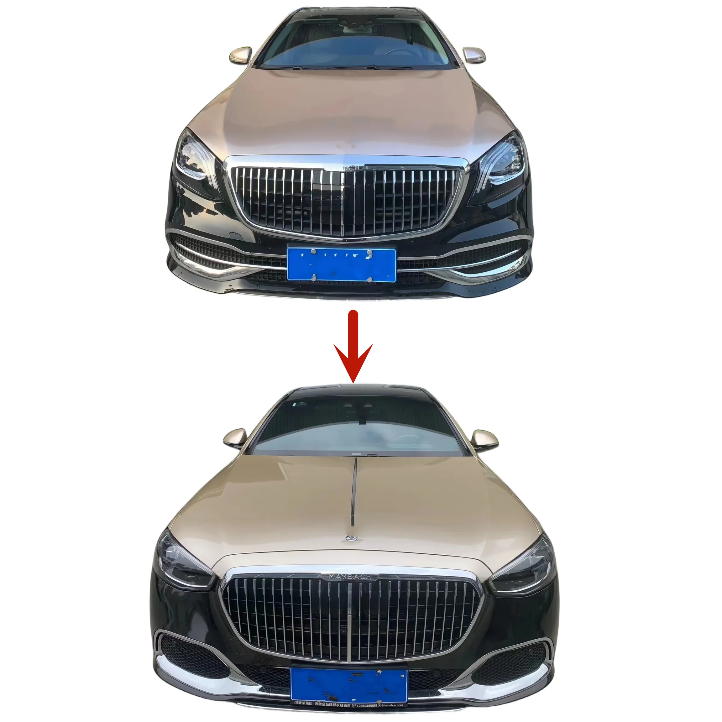 Car accessories W221 upgrade to W223 body kits for benz S class W222 facelift to 2021 model look