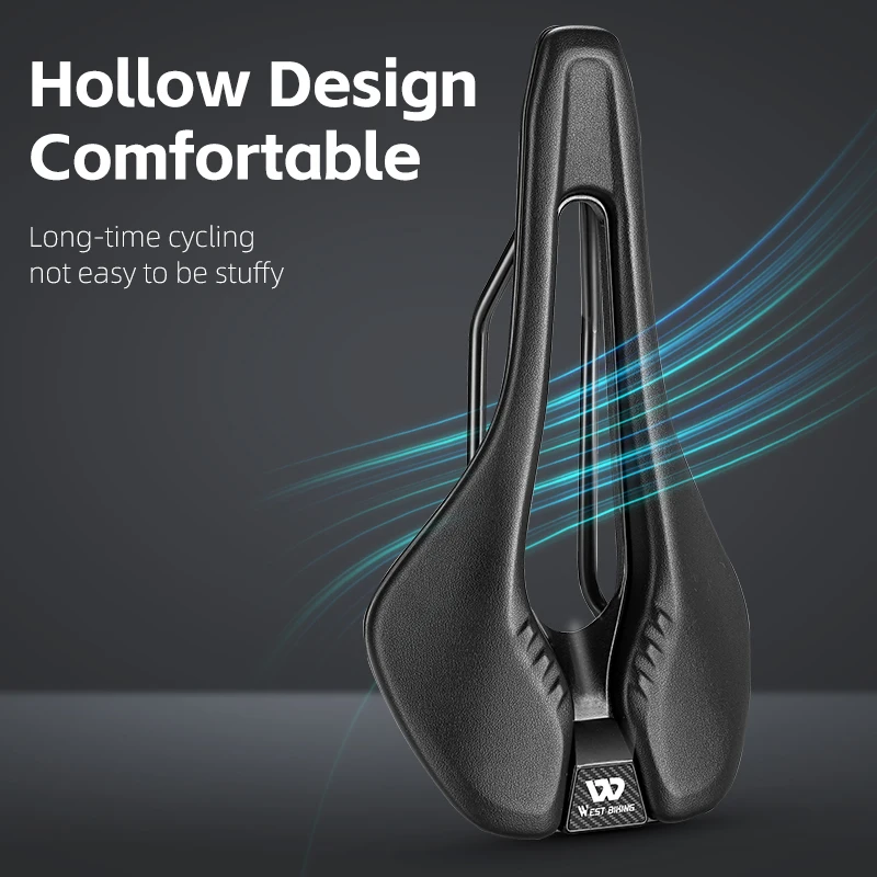 WEST BIKING MTB Saddle Road Bike Ultralight Saddle Racing Seat Hollow Ergonomic Design Cr-mo Seat Rail Saddle Bicycle Saddle