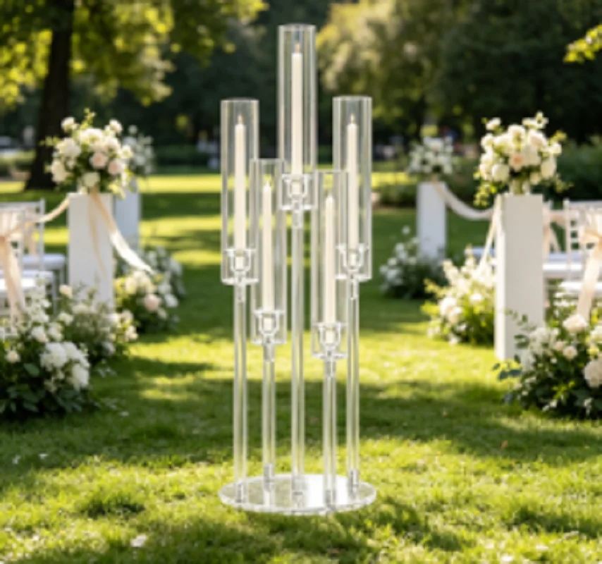 10 個のアクリル燭台クリアキャンドルホルダーウェディングパ - Home Decor For Wedding のレビューと価格
