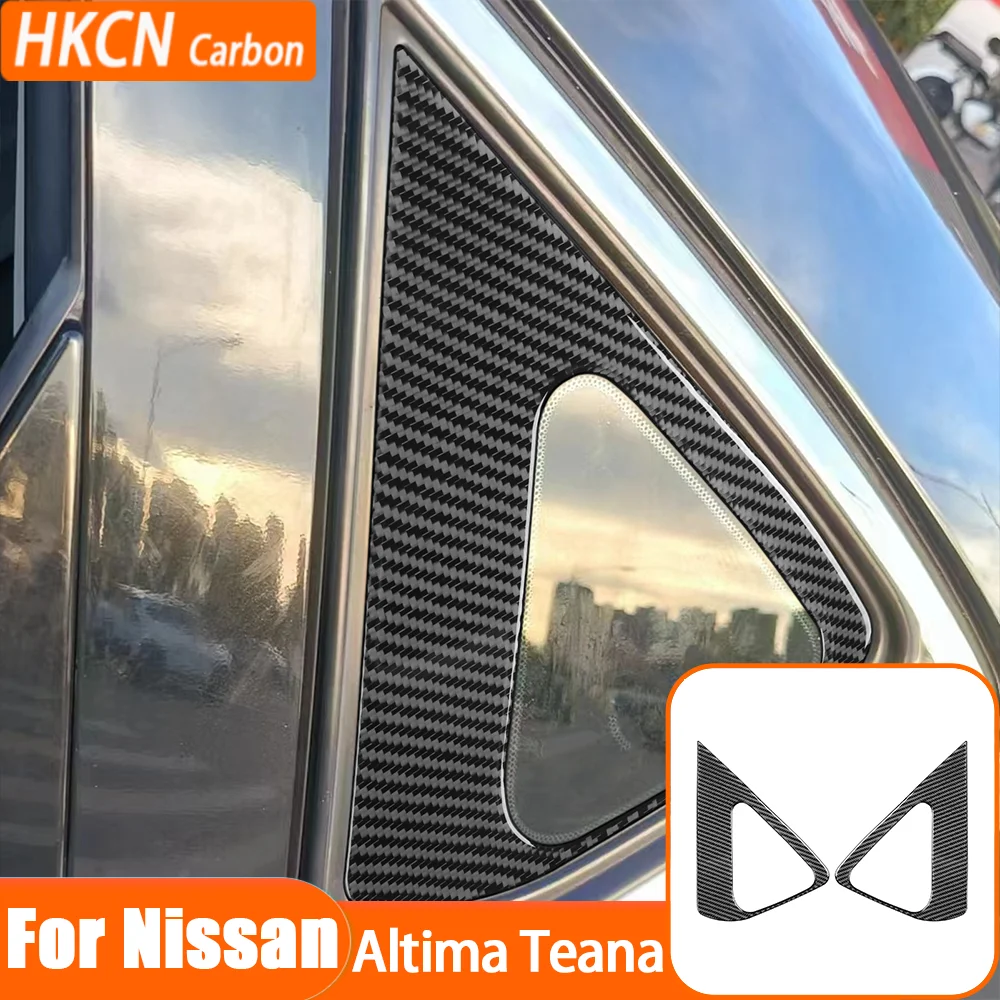 

Carbon Fiber Rear Winidow Traingle Panel Decal Car Interior Accessories Trim Modified Sticker For Nissan Altima Teana 2013—2018