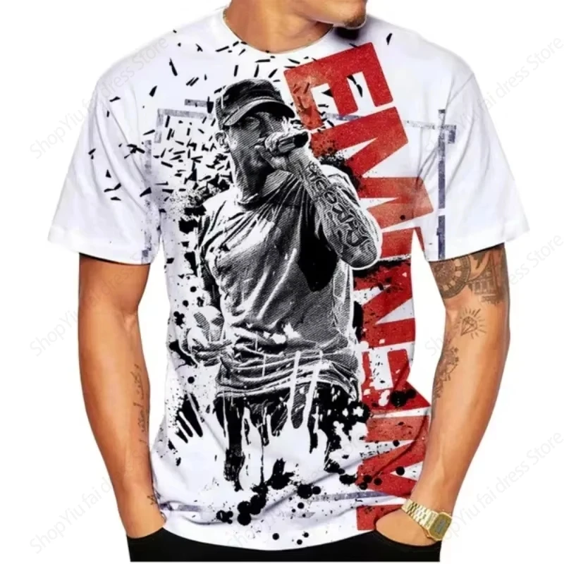 Men's Tshirt Rapper EMINEM 3d Print T-shirt Men Women Fashion T-shirts Kids Hip Hop Tops Tees Rock Rap Tshirt Summer